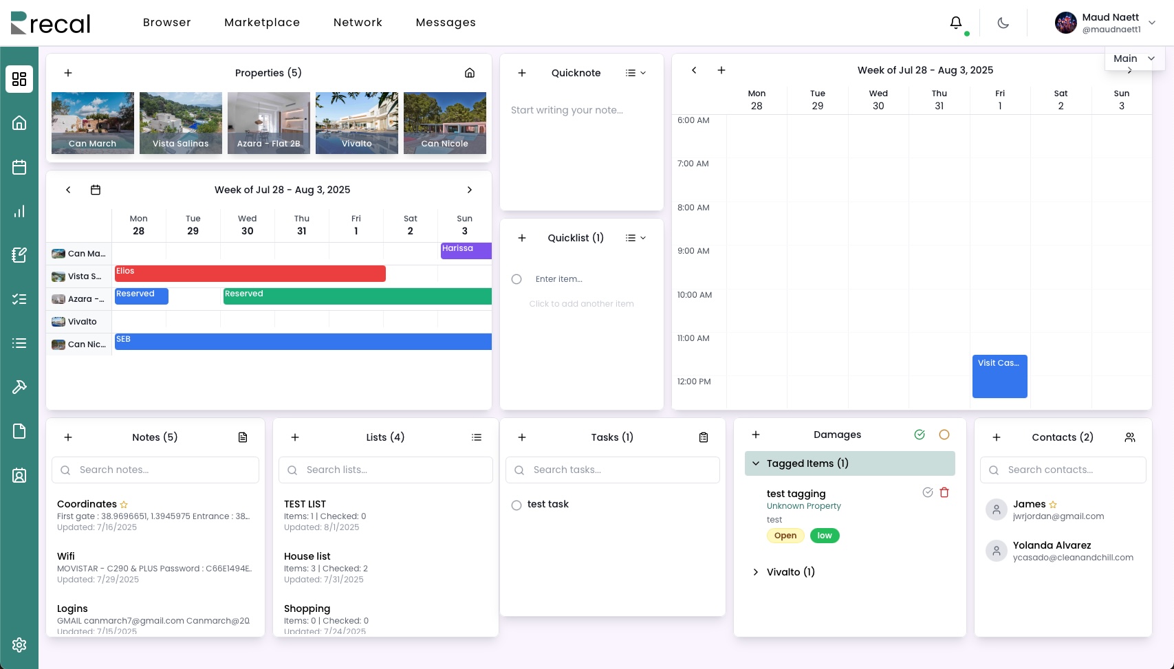 Recal Property Management Dashboard